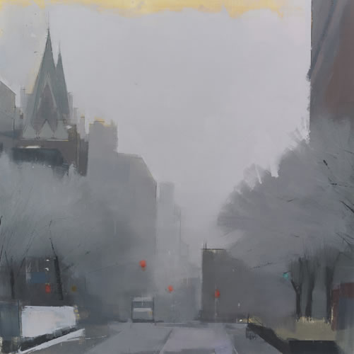 painting West Village Street, Winter's Day 2