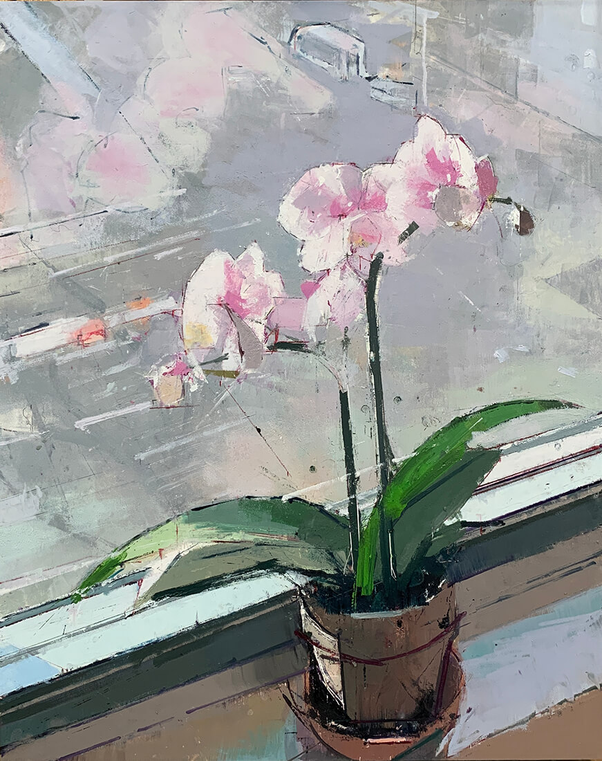 painting, Orchids, painting by Lisa Breslow